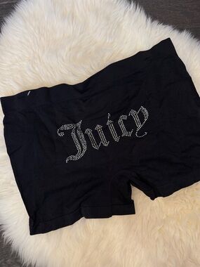 NWOT JUICY COUTURE INTIMATES SEAMLESS SHORTS BLACK CRYSTALS BLING Y2K 3X